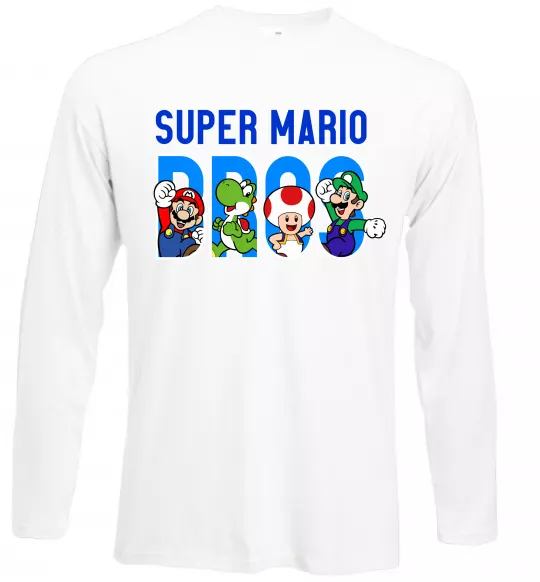 Лонгслів Super Mario Bros персонажі Білий фото