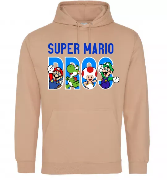 Мужская толстовка (худи) Super Mario Bros персонажі Песочный фото