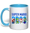 Чашка с цветной ручкой Super Mario Bros персонажі Голубой Чашка с цветной ручкой Super Mario Bros персонажі Голубой фото