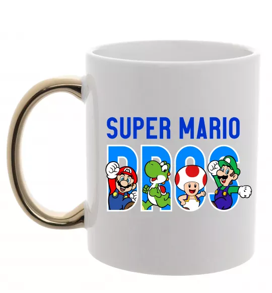 Чашка с цветной ручкой Super Mario Bros персонажі Золото фото