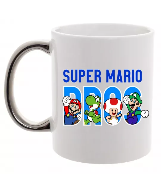 Чашка с цветной ручкой Super Mario Bros персонажі Серебро фото