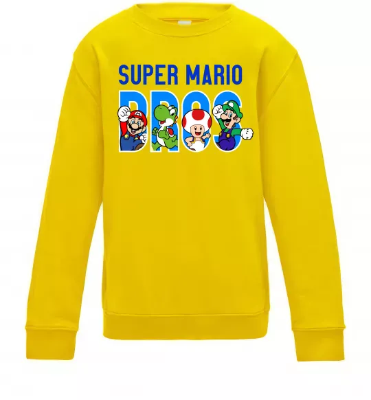 Детский Свитшот Super Mario Bros персонажі Солнечно желтый фото