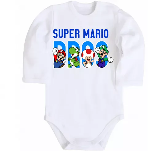 Детский боди Super Mario Bros персонажі Белый фото