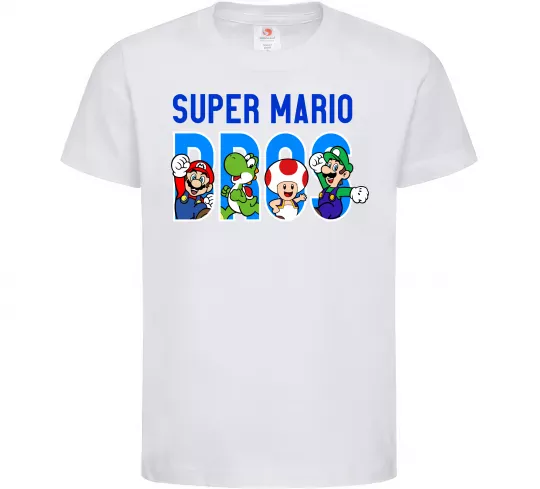 Дитяча футболка Super Mario Bros персонажі Білий фото
