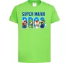 Дитяча футболка Super Mario Bros персонажі Лаймовий фото