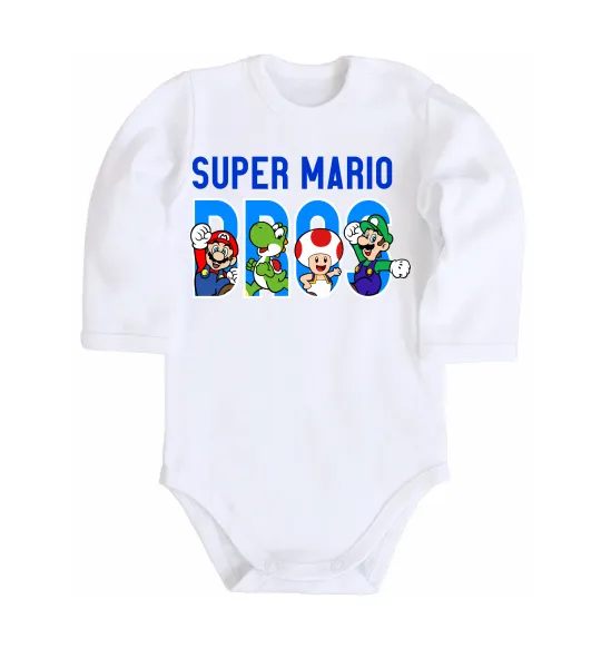 Детский боди Super Mario Bros персонажі Белый фото