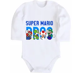 Дитячий бодік Super Mario Bros персонажі Білий фото