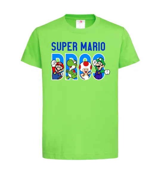 Детская футболка Super Mario Bros персонажі Лаймовый фото