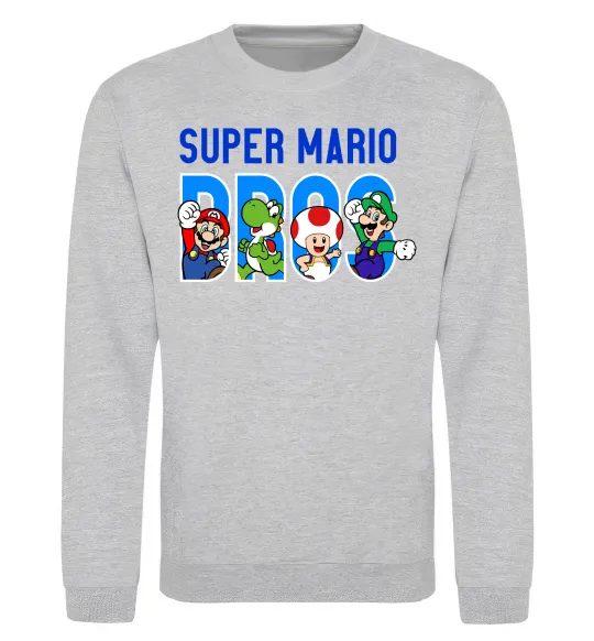 Свитшот Super Mario Bros персонажі Серый меланж фото