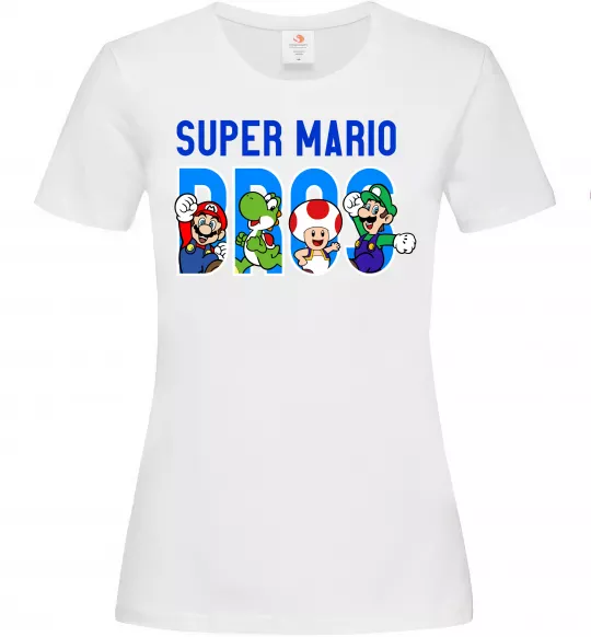 Женская футболка Super Mario Bros персонажі Белый фото