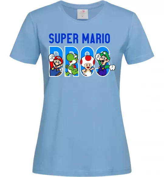 Женская футболка Super Mario Bros персонажі Голубой фото