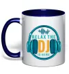 Чашка с цветной ручкой Relax the DJ is here Глубокий темно-синий фото