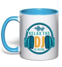 Чашка з кольоровою ручкою Relax the DJ is here
