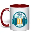 Чашка с цветной ручкой Relax the DJ is here Красный фото