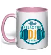 Чашка с цветной ручкой Relax the DJ is here Нежно розовый фото