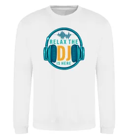Світшот Relax the DJ is here Білий фото