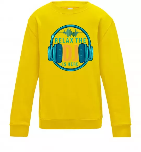 Дитячий світшот Relax the DJ is here Сонячно жовтий фото