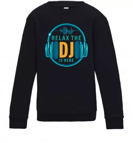 Дитячий світшот Relax the DJ is here Чорний фото