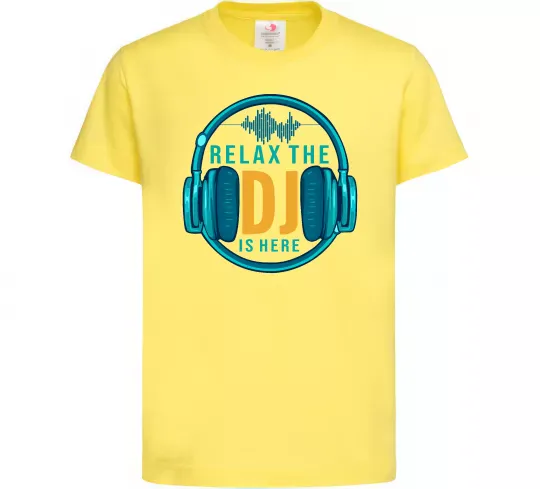 Детская футболка Relax the DJ is here Лимонный фото