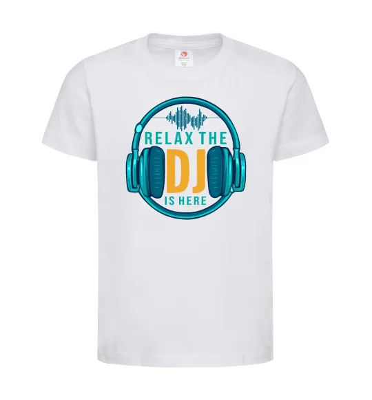 Дитяча футболка Relax the DJ is here Білий фото
