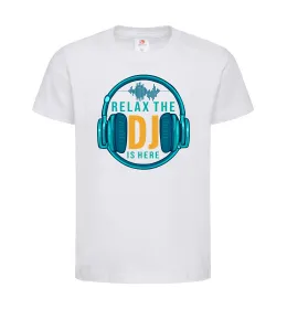 Детская футболка Relax the DJ is here Белый фото