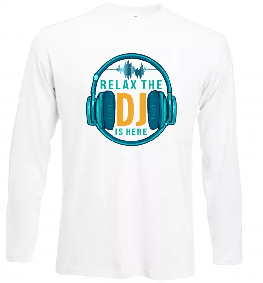 Лонгслив Relax the DJ is here Белый фото