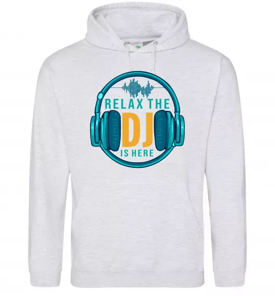 Жіноча толстовка (худі) Relax the DJ is here Сірий меланж фото