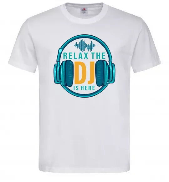 Мужская футболка Relax the DJ is here Белый фото