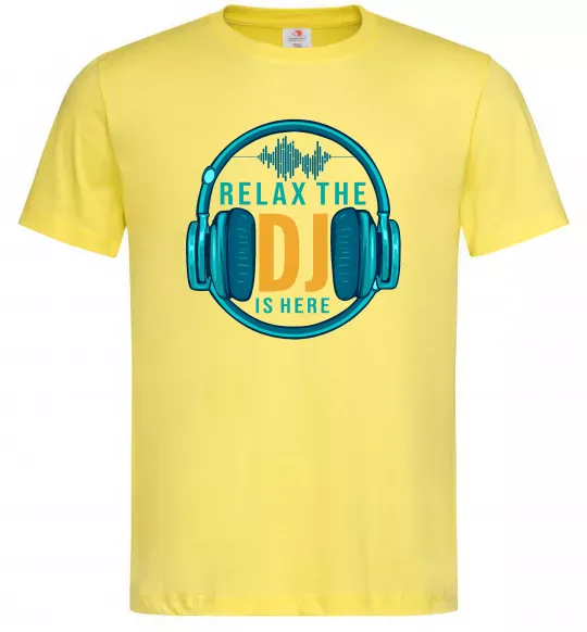 Мужская футболка Relax the DJ is here Лимонный фото