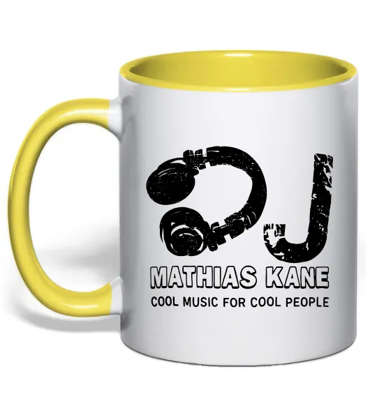 Чашка з кольоровою ручкою Mathias Kane Лимонний фото