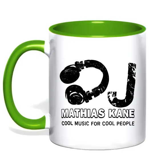 Чашка з кольоровою ручкою Mathias Kane Лаймовий фото