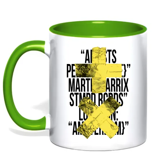 Чашка с цветной ручкой Martin Garrix Amsterdam Лаймовый фото