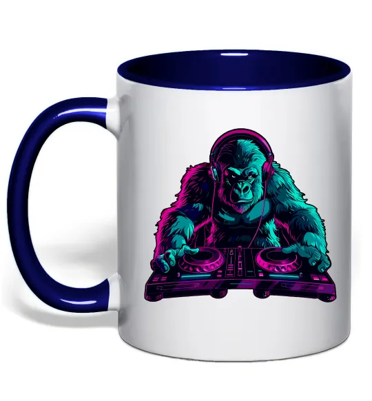 Чашка с цветной ручкой DJ Gorilla Глубокий темно-синий фото