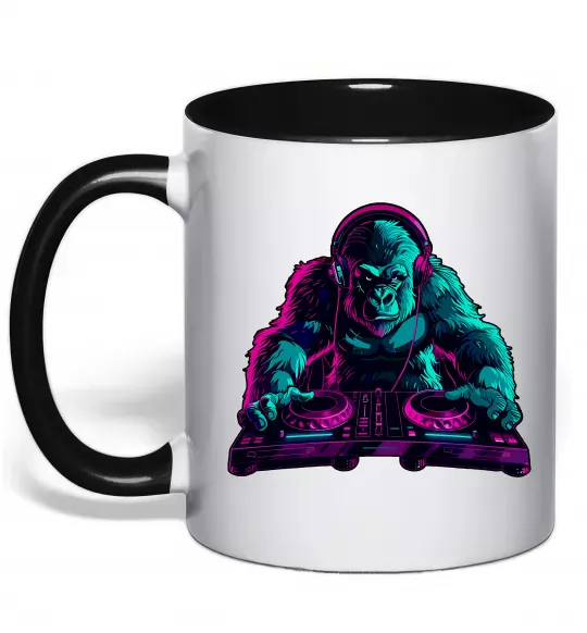 Чашка с цветной ручкой DJ Gorilla Черный фото