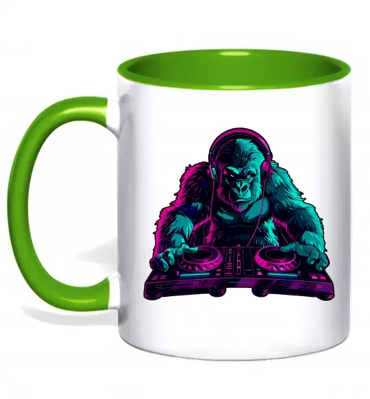 Чашка с цветной ручкой DJ Gorilla Зеленый фото