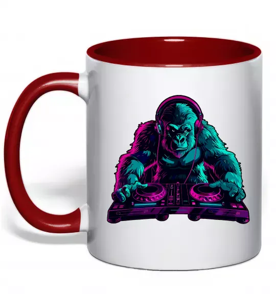 Чашка с цветной ручкой DJ Gorilla Красный фото