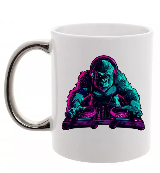 Чашка с цветной ручкой DJ Gorilla Серебро фото