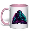 Чашка с цветной ручкой DJ Gorilla Нежно розовый фото