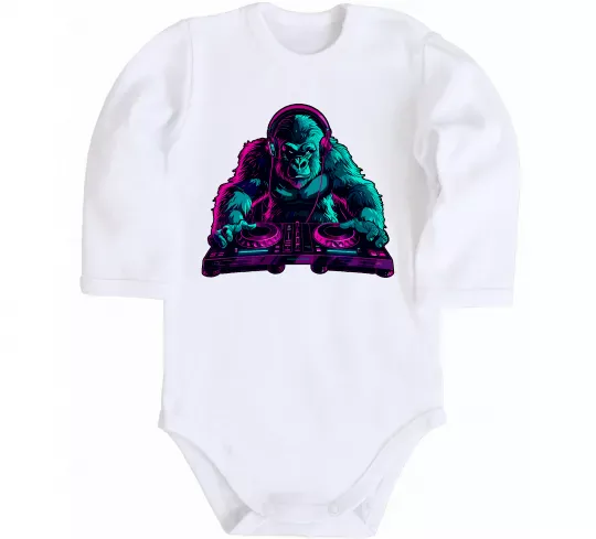 Детский боди DJ Gorilla Белый фото