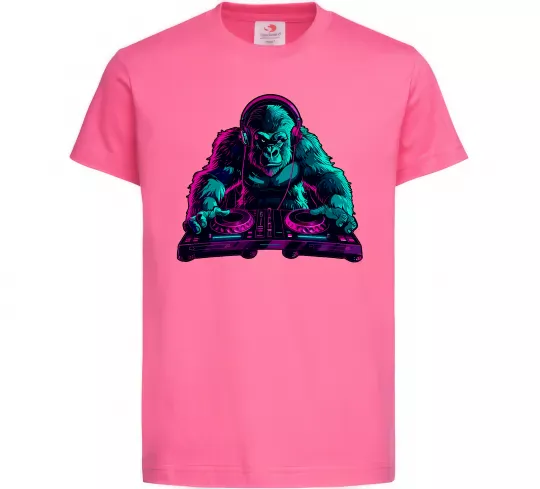 Детская футболка DJ Gorilla Ярко-розовый фото