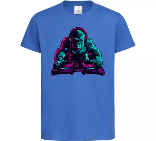 Детская футболка DJ Gorilla Ярко-синий фото