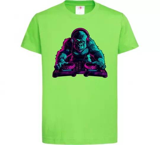 Детская футболка DJ Gorilla Лаймовый фото