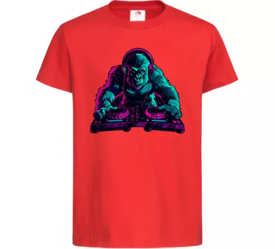 Детская футболка DJ Gorilla Красный фото