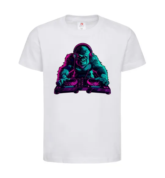 Детская футболка DJ Gorilla Белый фото