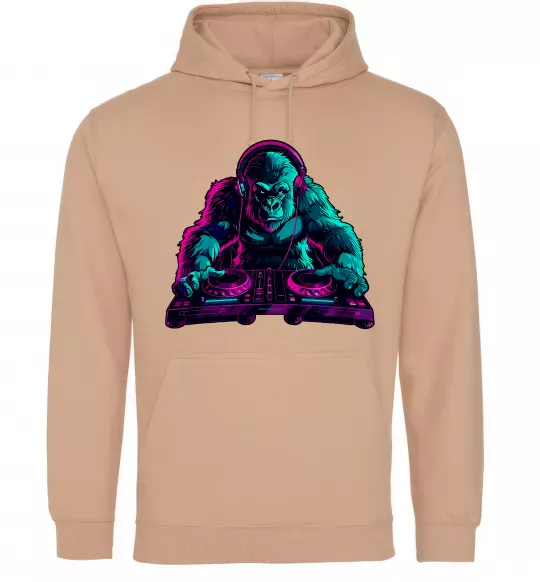 Мужская толстовка (худи) DJ Gorilla Песочный фото