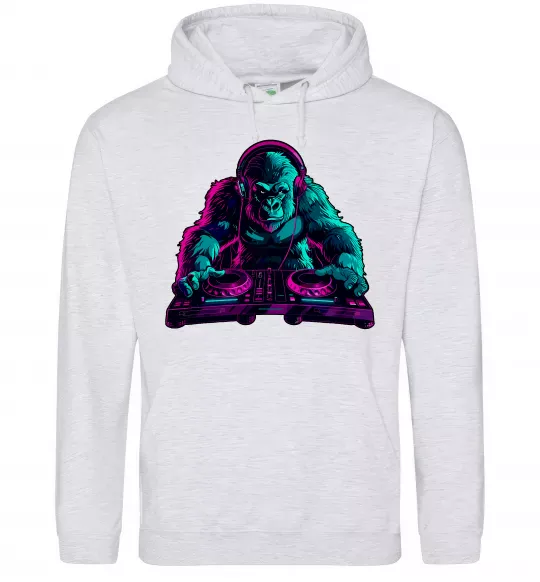 Женская толстовка (худи) DJ Gorilla Серый меланж фото