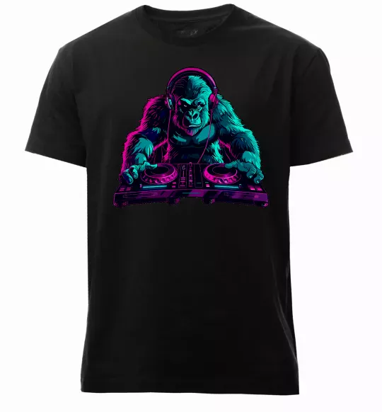 Мужская премиум футболка DJ Gorilla Черный фото