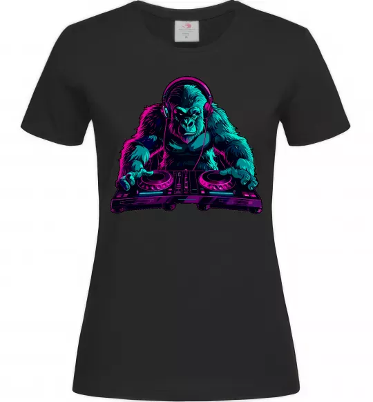 Женская футболка DJ Gorilla Черный фото