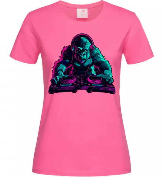 Женская футболка DJ Gorilla Ярко-розовый фото
