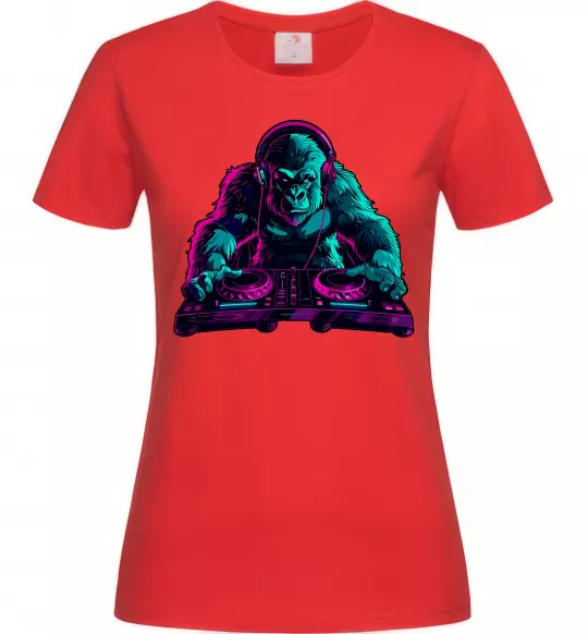 Женская футболка DJ Gorilla Красный фото